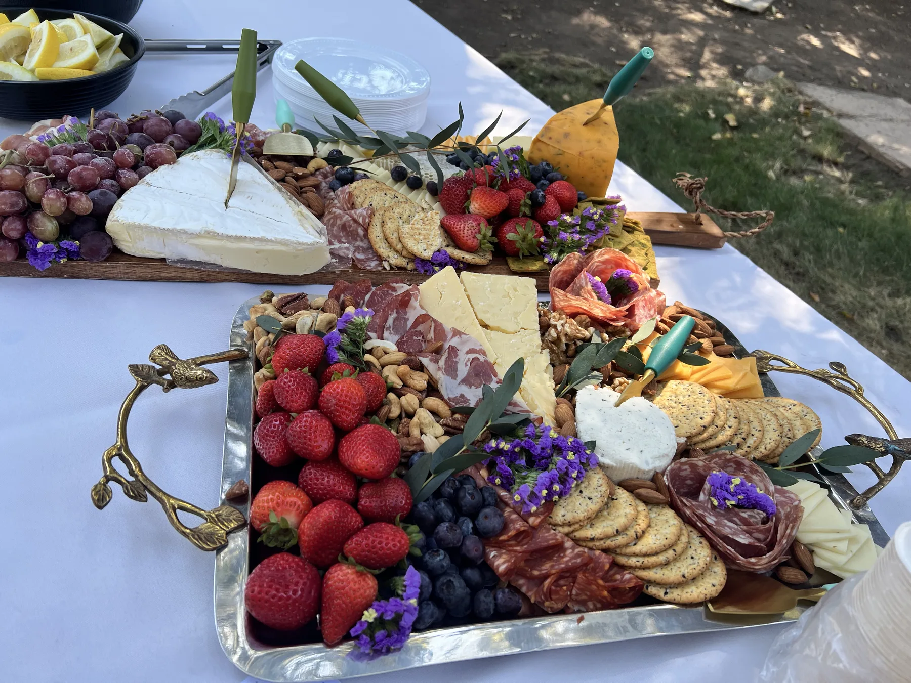 El Colibrí catering spread set up for an event